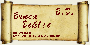 Brnča Diklić vizit kartica